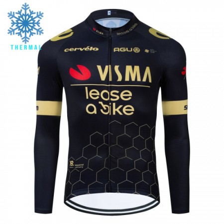 Maglia 2024 Jumbo-Visma Lease A Bike Manica Lunga Winter Invernale Nero Maglia 2024 Jumbo-Visma Lease A Bike Manica Lunga Winter Invernale Nero